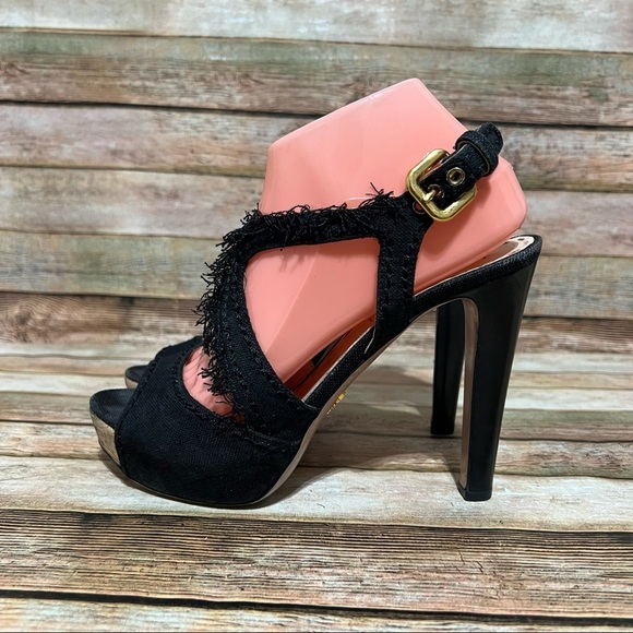 Prada Black Back Strap Heels - Picture 1 of 8